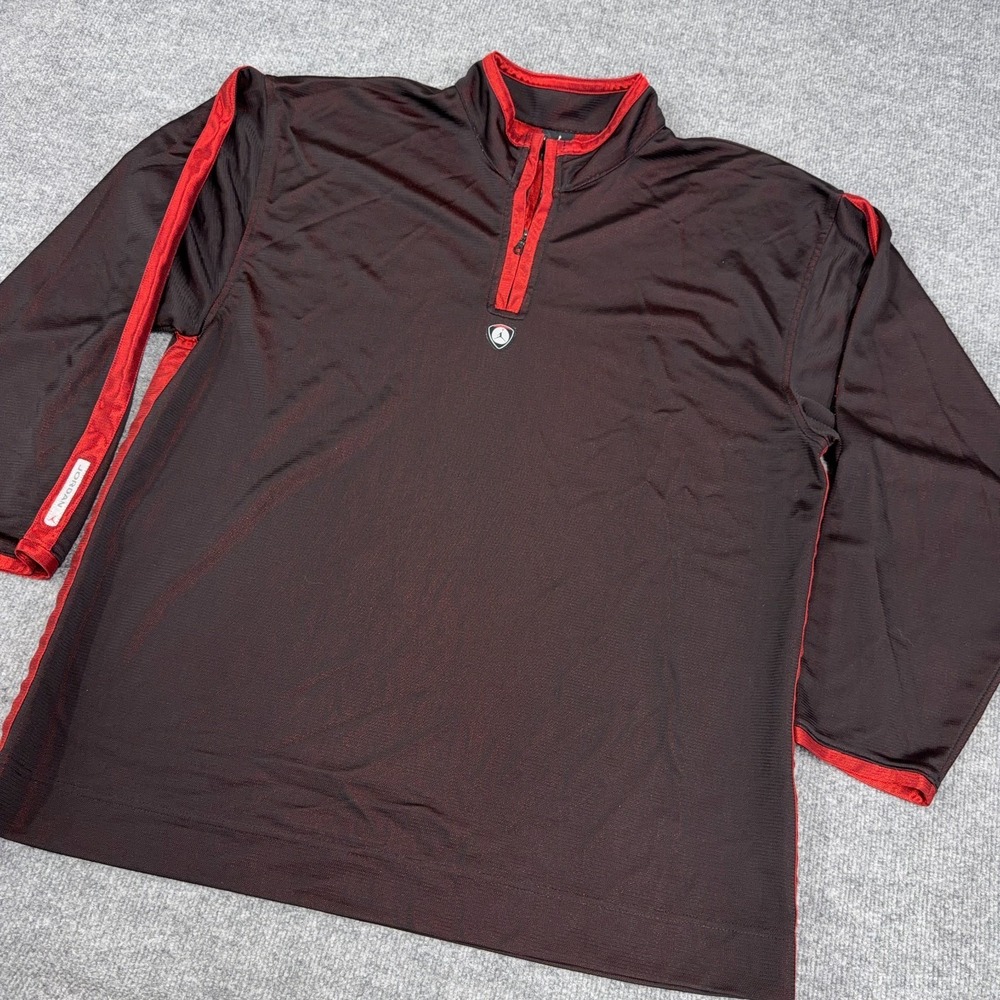 Vintage Air Jordan Shirt Mens Large Black Red Logo Golf Nylon Training 1/4 Zip